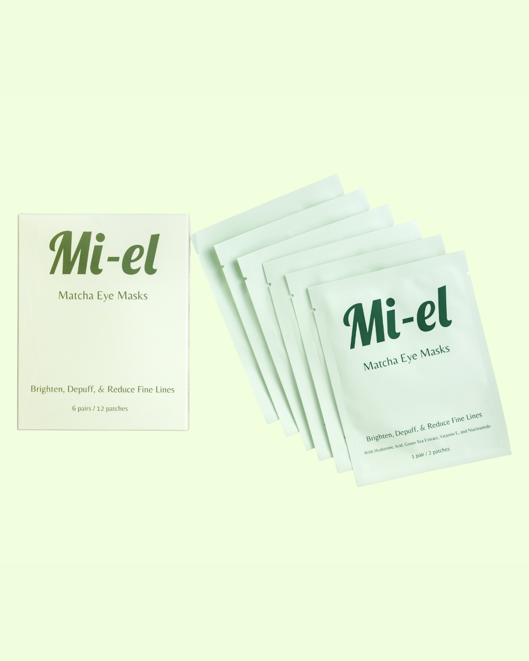 Matcha Under Eye Masks- Pack of 6 pairs - For dark and puffy undereyes